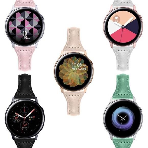 Leather Band Compatible with Samsung Galaxy Watch 6/7/FE/5/4 40mm 44mm - Picture 2 of 7